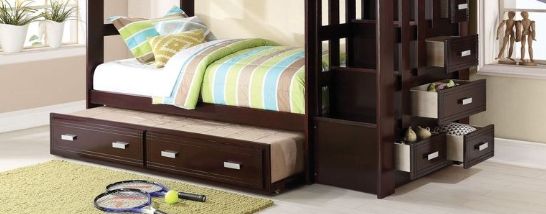 Allentown - Twin / Twin Bunk Bed With Trundle Storage - Espresso - Best Buy Furniture