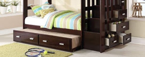 Allentown - Twin / Twin Bunk Bed With Trundle Storage - Espresso - Best Buy Furniture