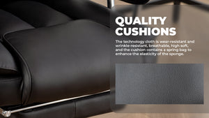 Big and Tall Executive Office Chair with Footrest - Black
