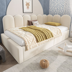 Upholstered Daybed With Metal Slatted Base