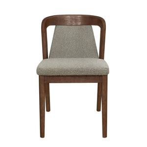Upholstered Backrest Armless Dining Chairs (Walnut+Light Brown)
