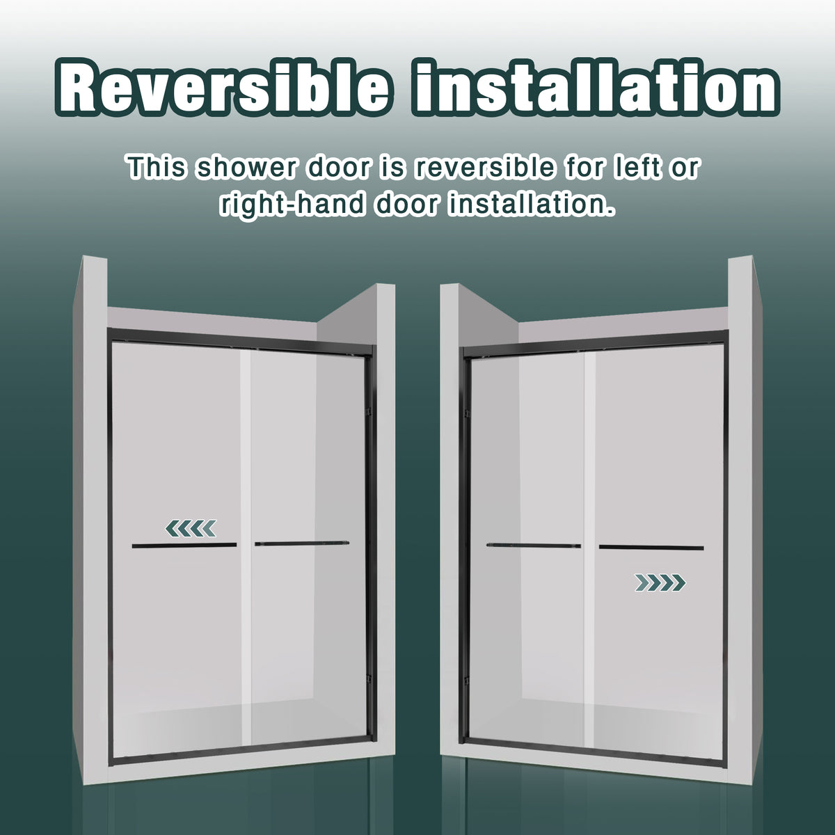 56-60"x74" Aluminum Frame Double Sliding Shower Door