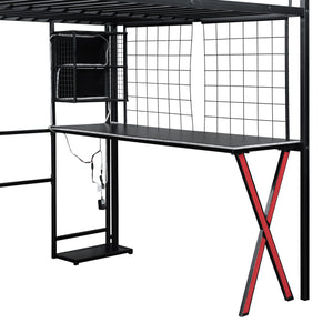 Loft Bed With Built In Work Station, Wardrobe, Storage Staircase And LED