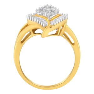 10K Yellow Gold Diamond Cluster Ring (1/2 Cttw, I-J Color, I1-I2 Clarity) - Size 8