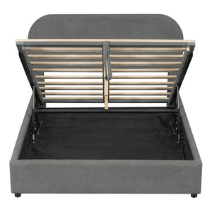 Upholstered Platform Bed With Hydraulic Storage System