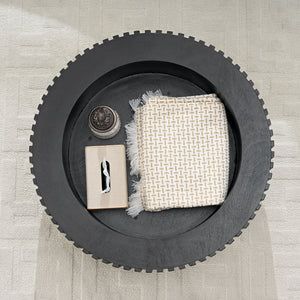 31.49'' Nesting Round Wood Coffee Table with Storage