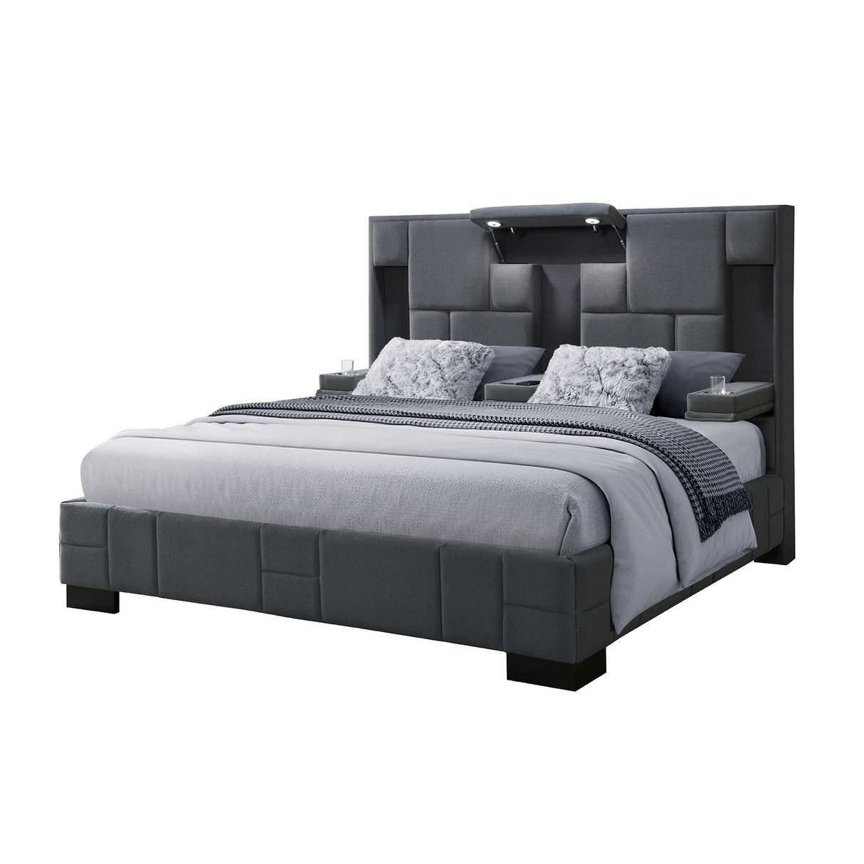 Yaris - Contemporary Bed With Wireless Charging And LED Lights