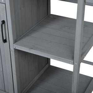 Outdoor Kitchen Island Prep Station With Lockable Wheels, Ample Storage, Towel & Spice Racks