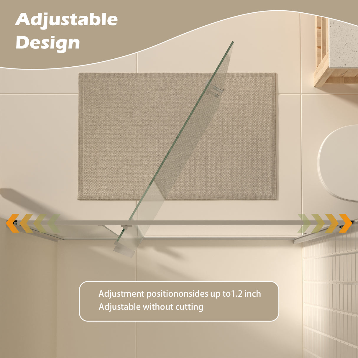 47-49" W × 72" H Pivot Shower Door with Brushed Nickel Finish