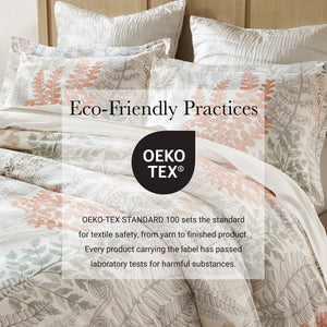 3-Piece Full/Queen Cotton Sateen Duvet Cover Set - Terracotta/Linen