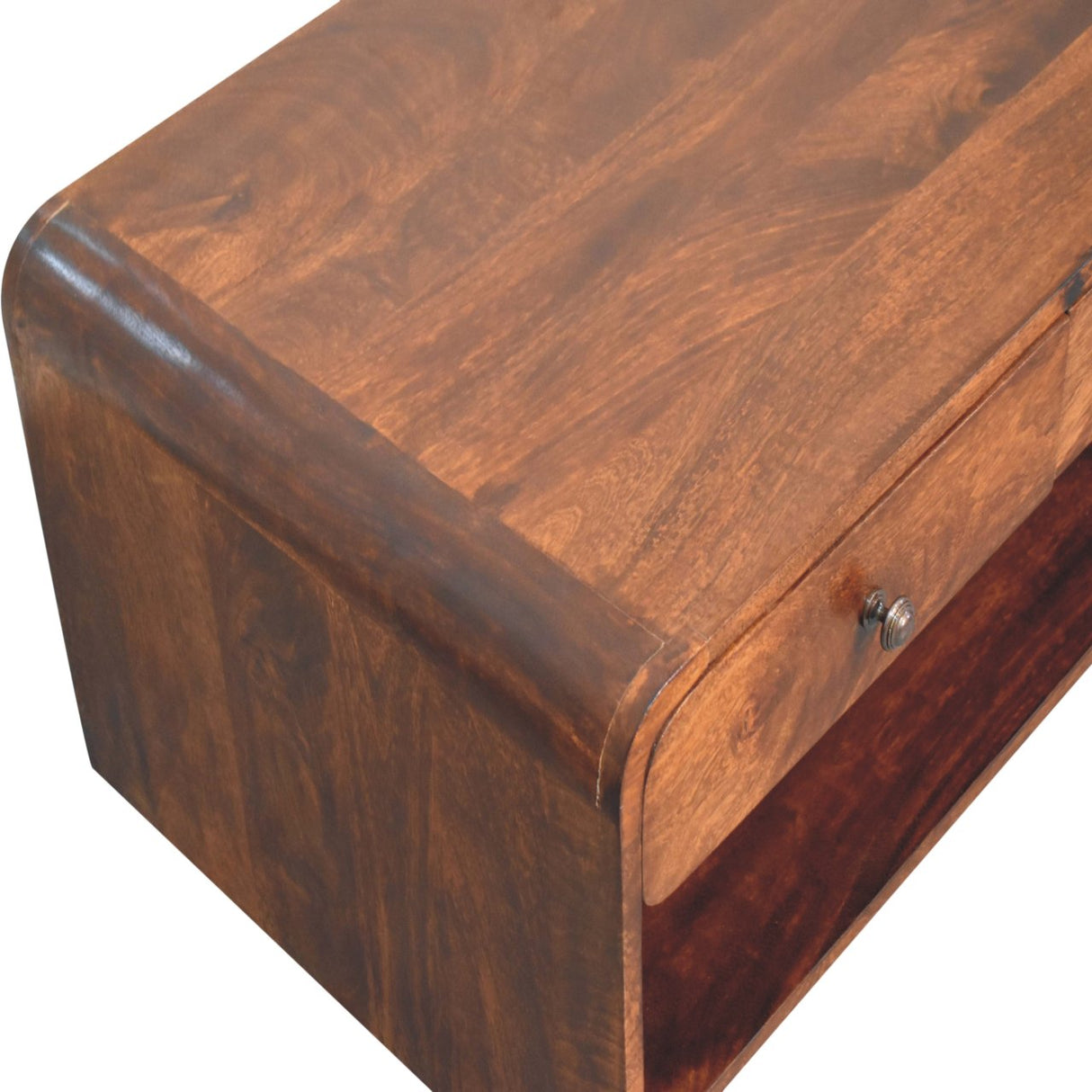 Solid Wood Aspen Slim Coffee Table, 4 Drawers, 1 Open Slot
