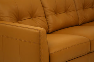 Radwan Camel Leather Sofa (Assembled)