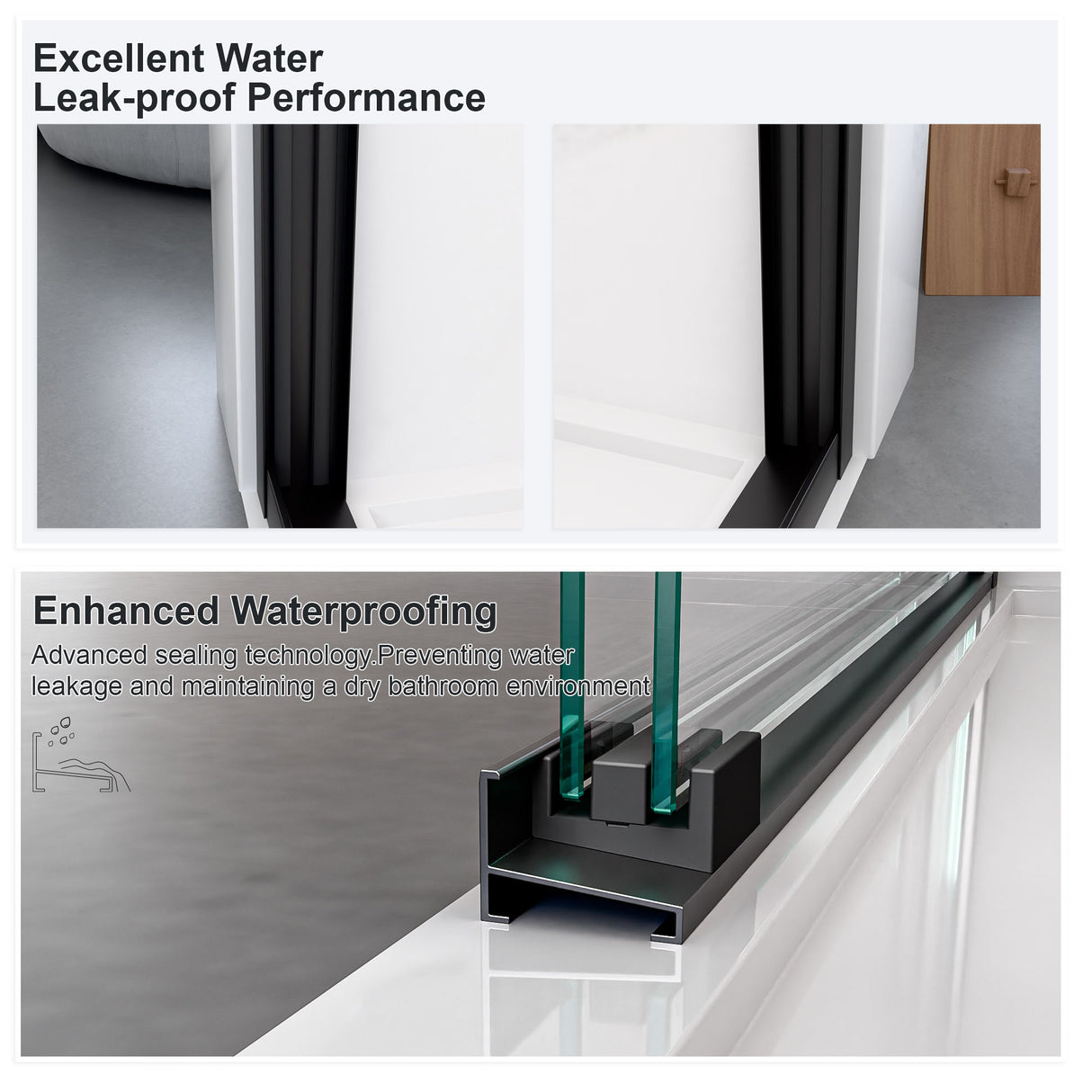 Modern Semi Frameless Double Sliding Shower Door