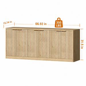 Natural Wood Sideboard Cabinet Farmhouse Buffet Cabinet