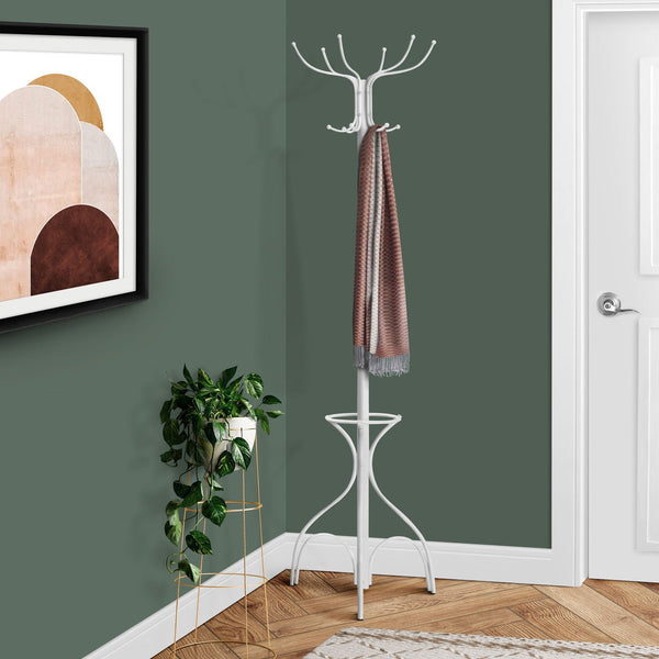 Coat Rack, Hall Tree, Free Standing, 12 Hooks, Entryway, 70"H, Umbrella Holder, Contemporary & Modern - Best Buy Furniture
