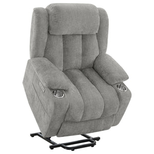 Beca - Upholstered Power Lift Recliner With Cupholders And USB Charging