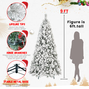 6FT Flocked Christmas Tree with 752 Tips