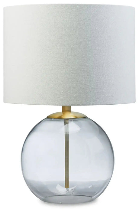 Samder - Glass Table Lamp - White - Best Buy Furniture