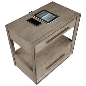 Prescott - 2 Drawers Nightstand With Open Shelf - Taupe
