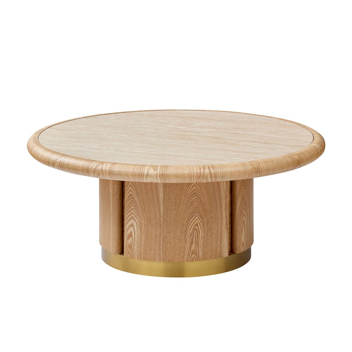 Round Coffee Table with Sturdy MDF Pedestal