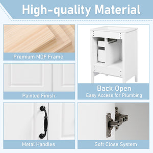 Retro Bathroom Vanity With Sink, Soft Closing Cabinet & Drawers