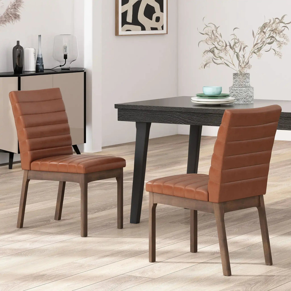 Upholstered Dining Chairs With Rubber Legs (Set of 2) - Best Buy Furniture