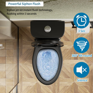1.1/1.6 GPF Tornado Flush One-Piece Toilet with Comfort Chair Seat ADA Height 17"