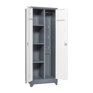Lockers With Locking Doors, Adjustable Shelves, High Broom Tool Storage Cabinet
