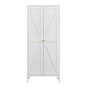 Adjustable 2 Door Kitchen Pantry Cabinet With Striped Design