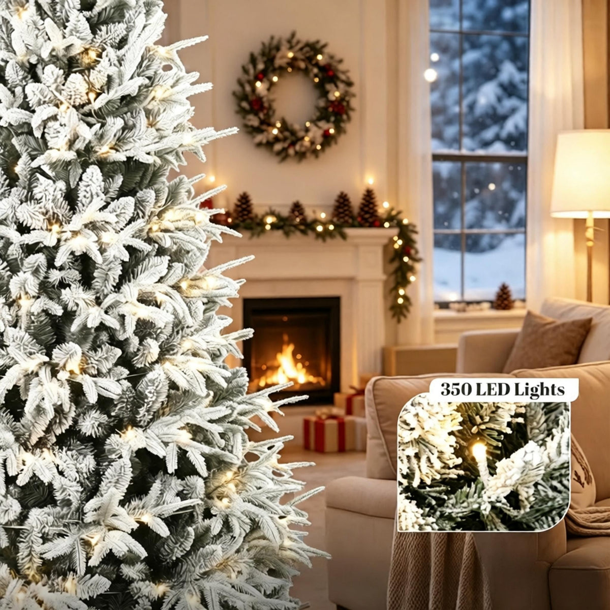 Snowy Frosted Artificial Christmas Tree