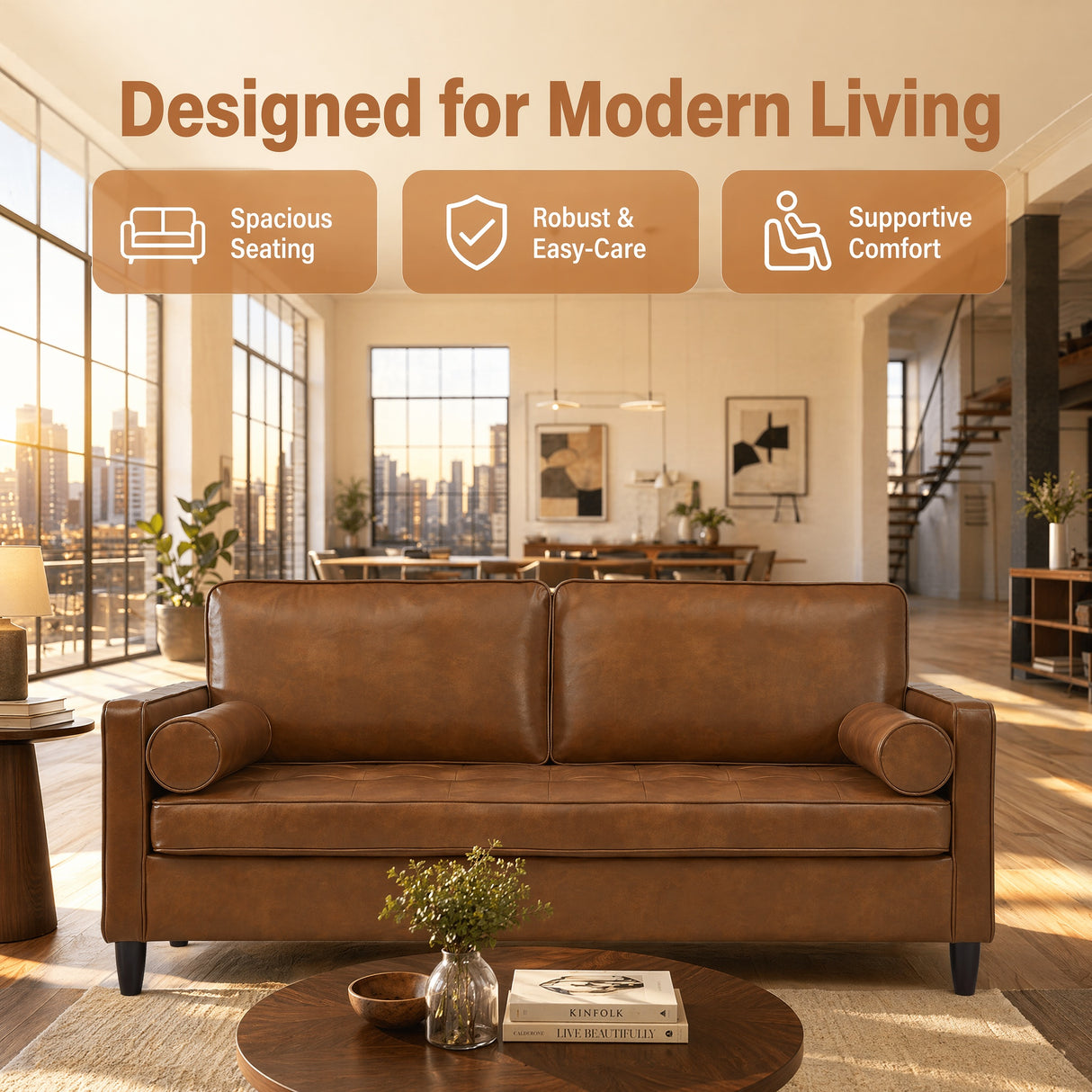 Classic Design Leather Couch