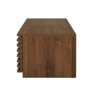 TV Stand For TVs, Entertainment Center With Cable Management And Soft Closing Hinges - Walnut