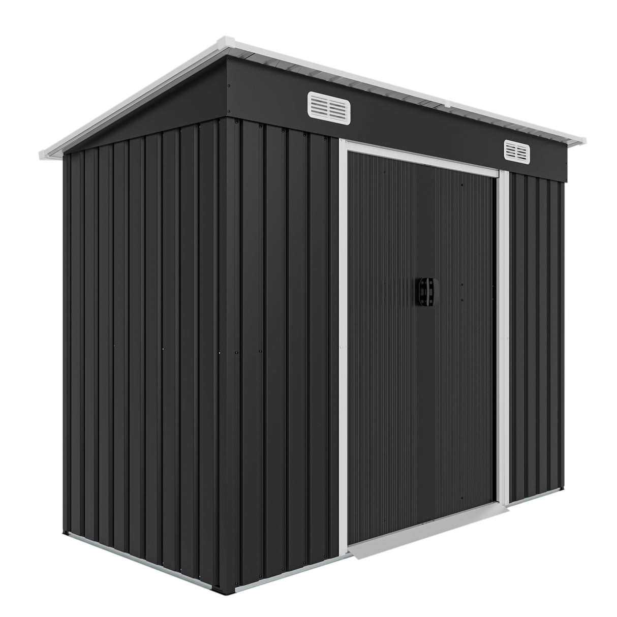 8x4ft Metal Shed with Sliding Door and Air Vents