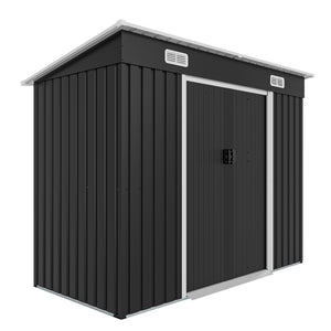 8x4ft Metal Shed with Sliding Door and Air Vents