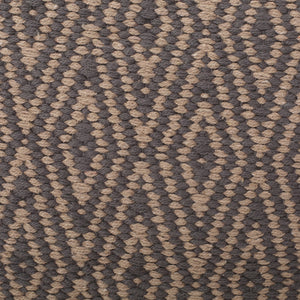 Amuleto - Hand Loomed Cotton Pouf - Dark Gray / Brown