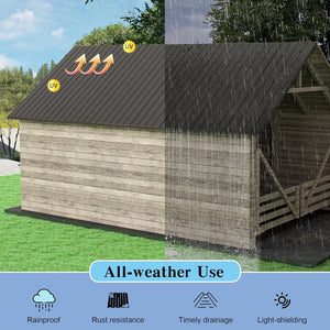 20 PCS Metal Roofing Panels, Galvanized Steel, Waterproof, Heavy Duty