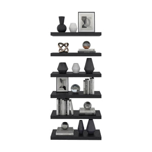 Phoenix 6-Piece Floating Wall Shelves Set, Wenge
