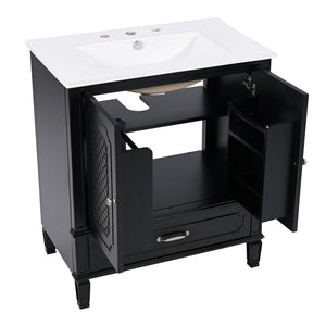 Bathroom Vanity With Sink, Soft Closing Door, Multi Functional Storage