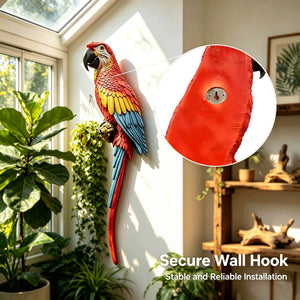 Hanging Scarlet Macaw Parrot Statue