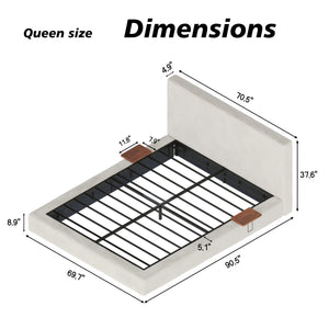 AirFrame Queen Bed Frame with Adjustable Sliding Side Table