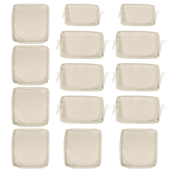 Cushion Covers For 7 Piece Wicker Sectional Sofa, 14 Pack Seat And Back Slipcovers With Zipper