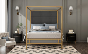 Modern Gold Metal Canopy Bed