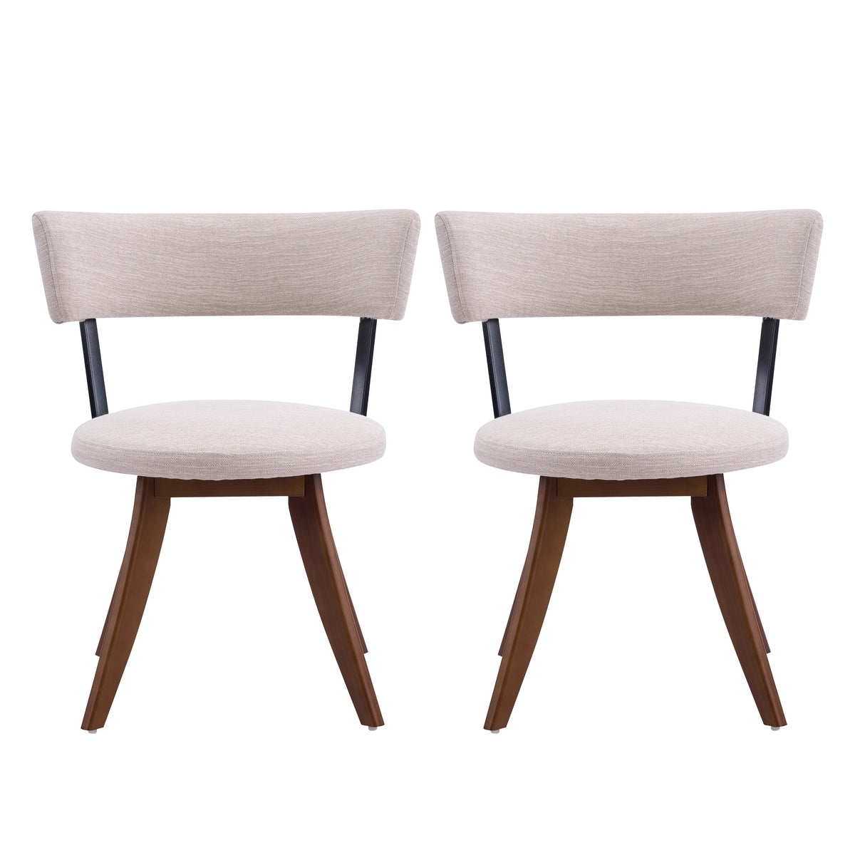 Modern Upholstered Dining Chairs with Curved Back
