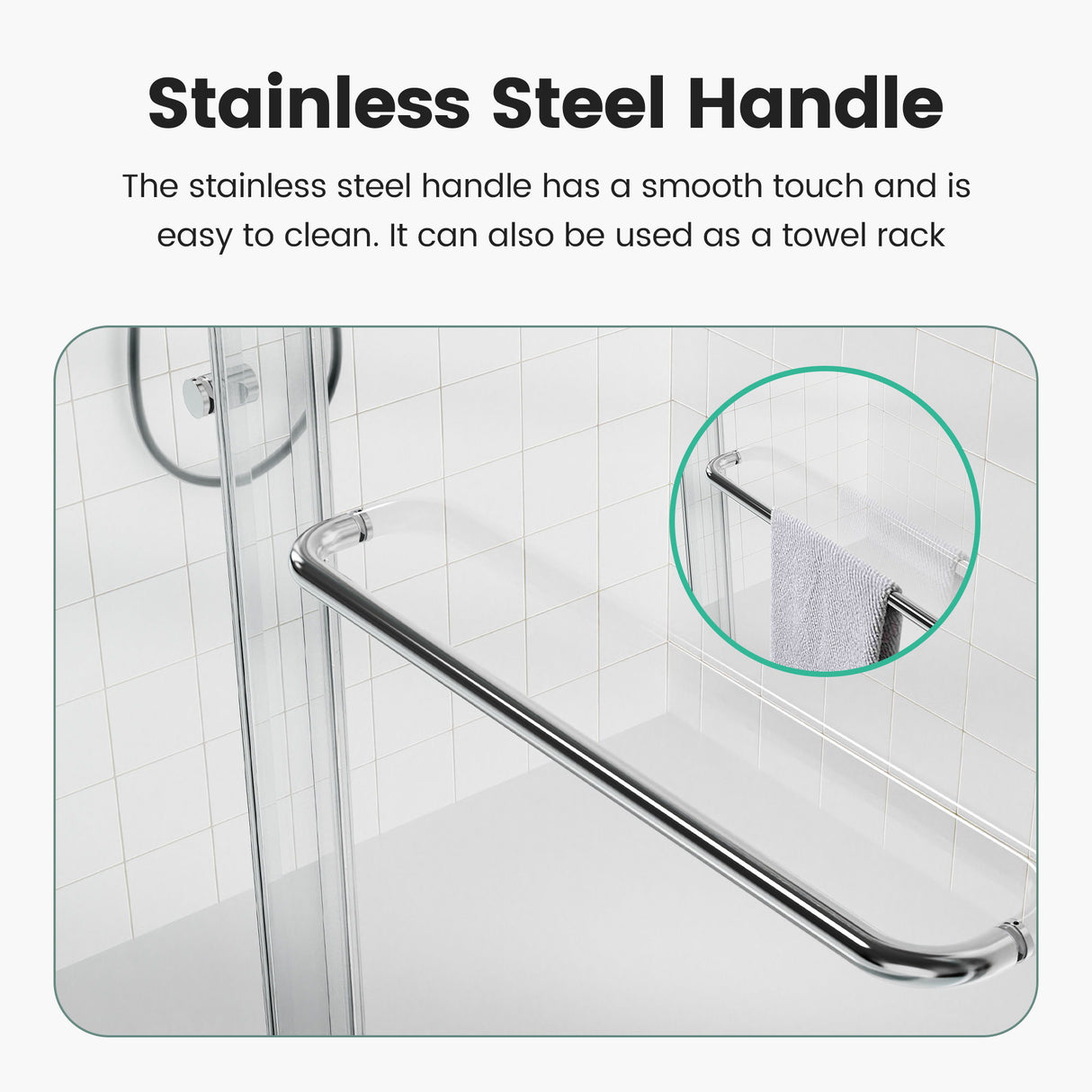 Semi Frameless Double Sliding Shower Door With Tempered Glass