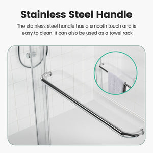 Semi Frameless Double Sliding Shower Door With Tempered Glass