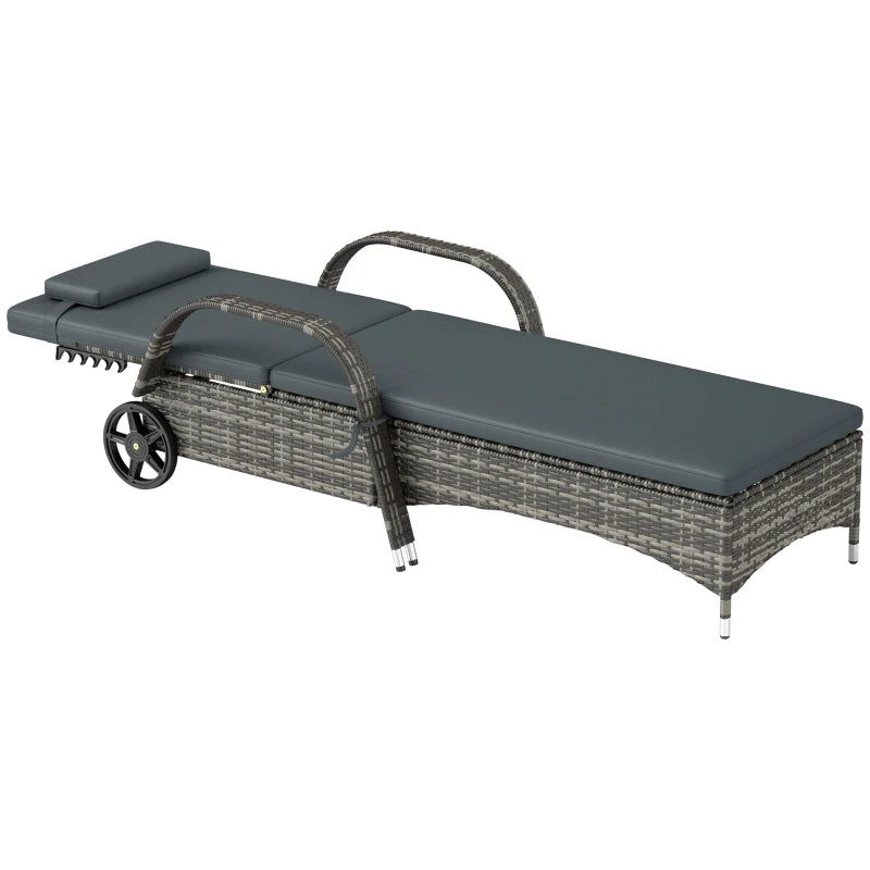 Adjustable Backrest Rattan Pool Lounge Chair