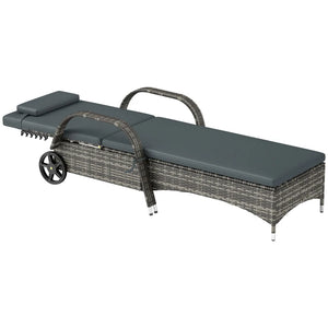 Adjustable Backrest Rattan Pool Lounge Chair