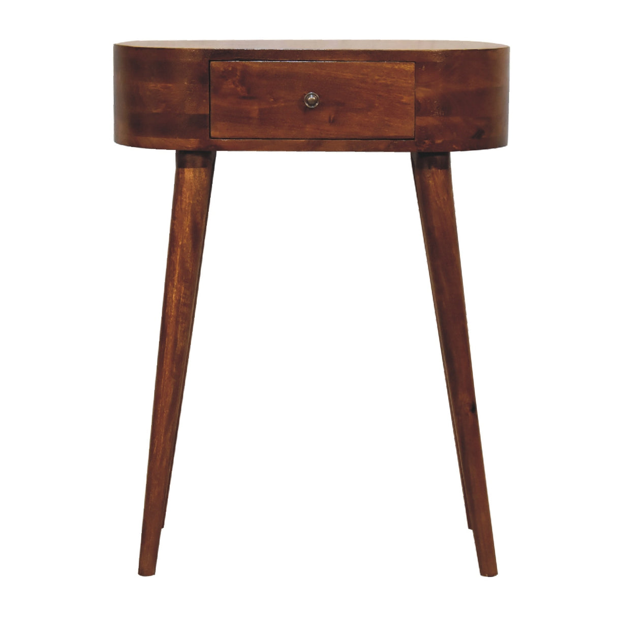 Solid Wood Mini Albion Chestnut Console, 1-Drawer, Nordic Legs