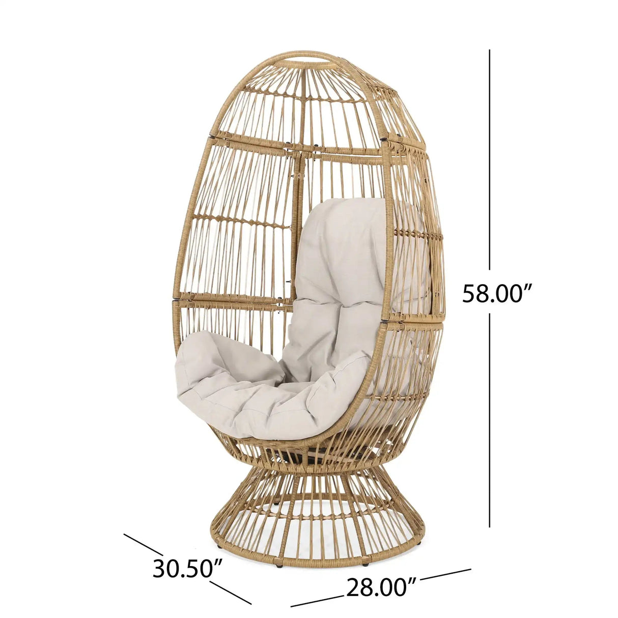 Patio Swivel Basket Egg Chair With Cushion - Best Buy Furniture