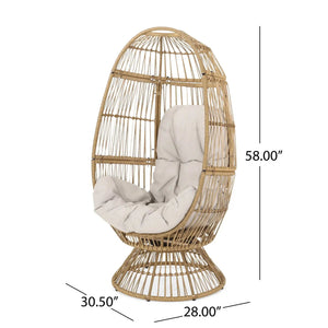 Patio Swivel Basket Egg Chair With Cushion - Best Buy Furniture